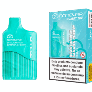 Nanovap Quartz 700 Dragon Fruit Banana Cherry con envase y caja del vaper desechable de sabores frutales