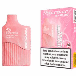 Nanovap Quartz 700 Strawberry Banana con envase y caja del vaper desechable sabor fresa y banana