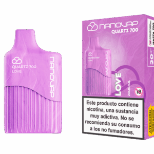 Nanovap Quartz 700 Love con envase y caja del vaper desechable sabor frutal dulce