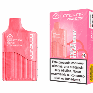 Nanovap Quartz 700 Triple Strawberry con envase y caja del vaper desechable sabor fresa