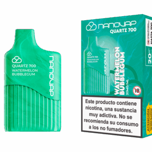 Nanovap Quartz 700 Watermelon Bubblegum con envase y caja del vaper desechable sabor sandía y chicle