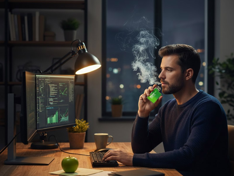 Vapear para concentrarse en el trabajo